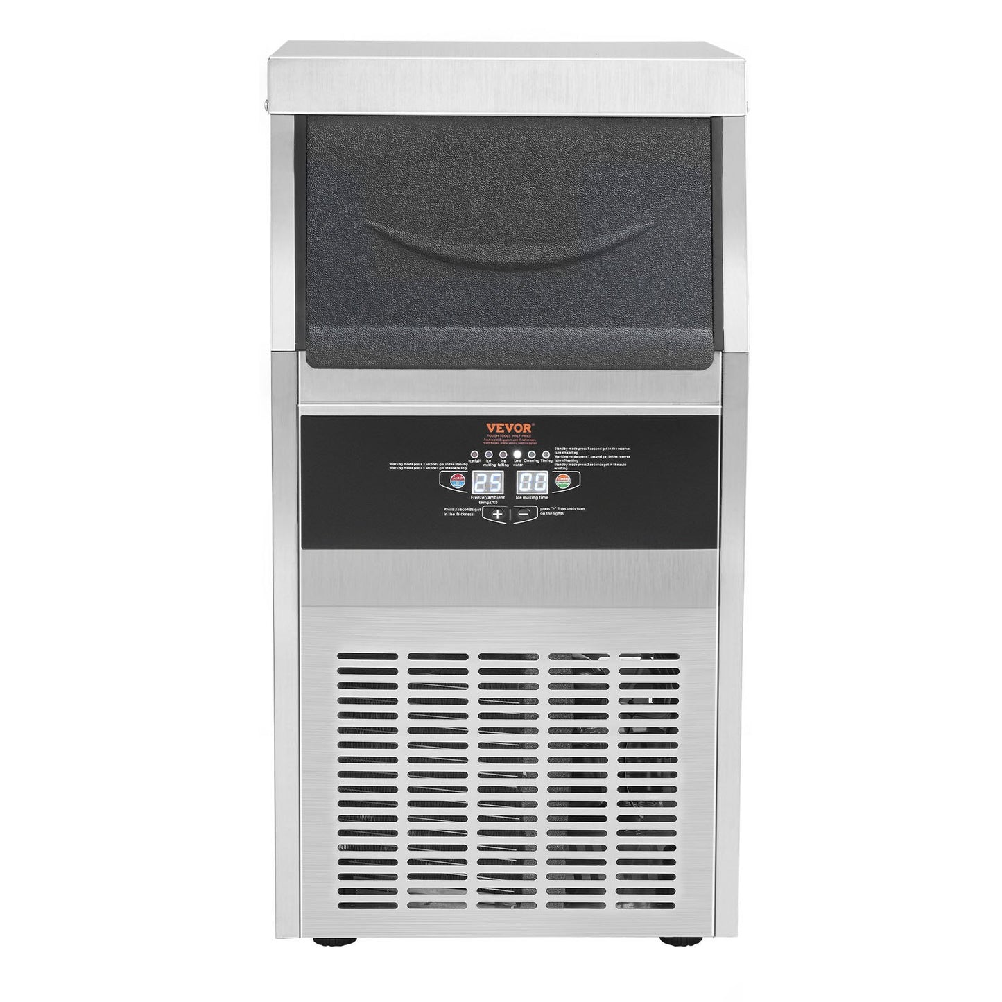 Máquina de Gelo Comercial VEVOR 80lbs/24H com Display LED