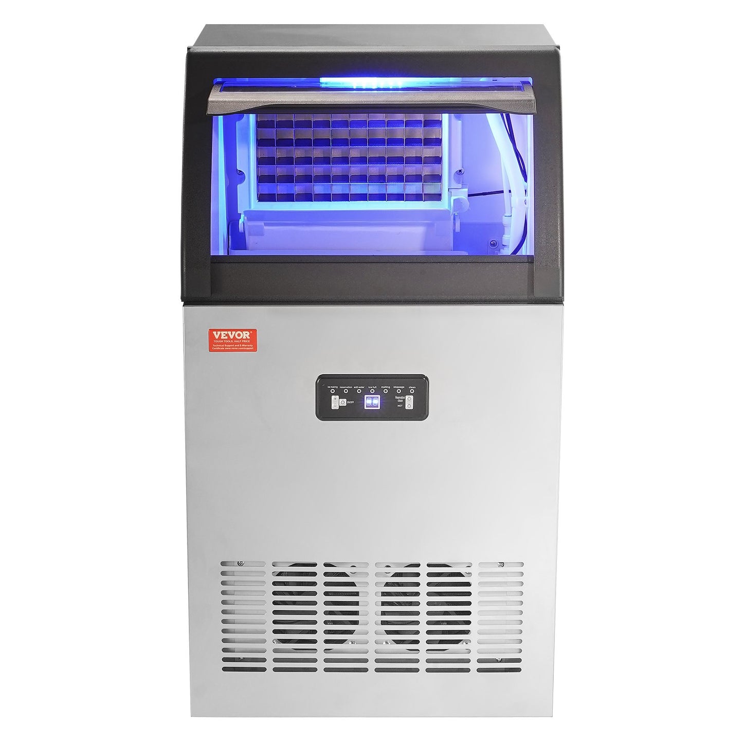 Máquina de Gelo Comercial VEVOR 54kg/24h - 50 Cubos