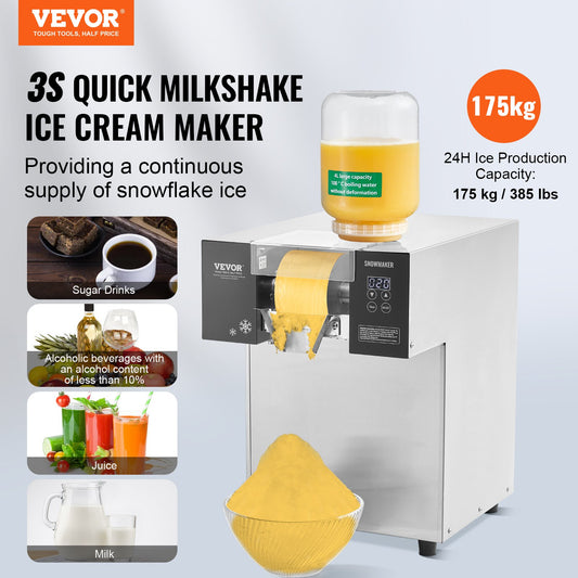 Máquina de Gelo Floco de Neve Comercial 385L/24H VEVOR