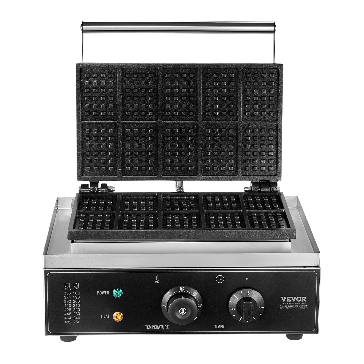 Máquina Profissional de Waffles 10 Unidades VEVOR