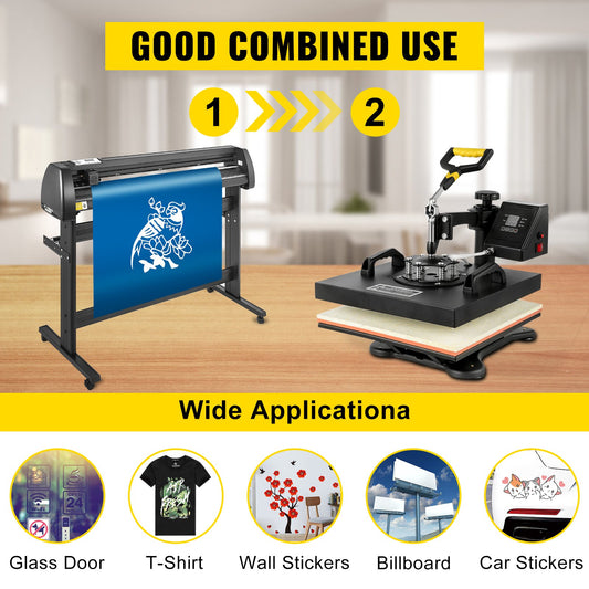 VEVOR 5 em 1 Prensa Térmica e Plotter de Vinil 380x380mm