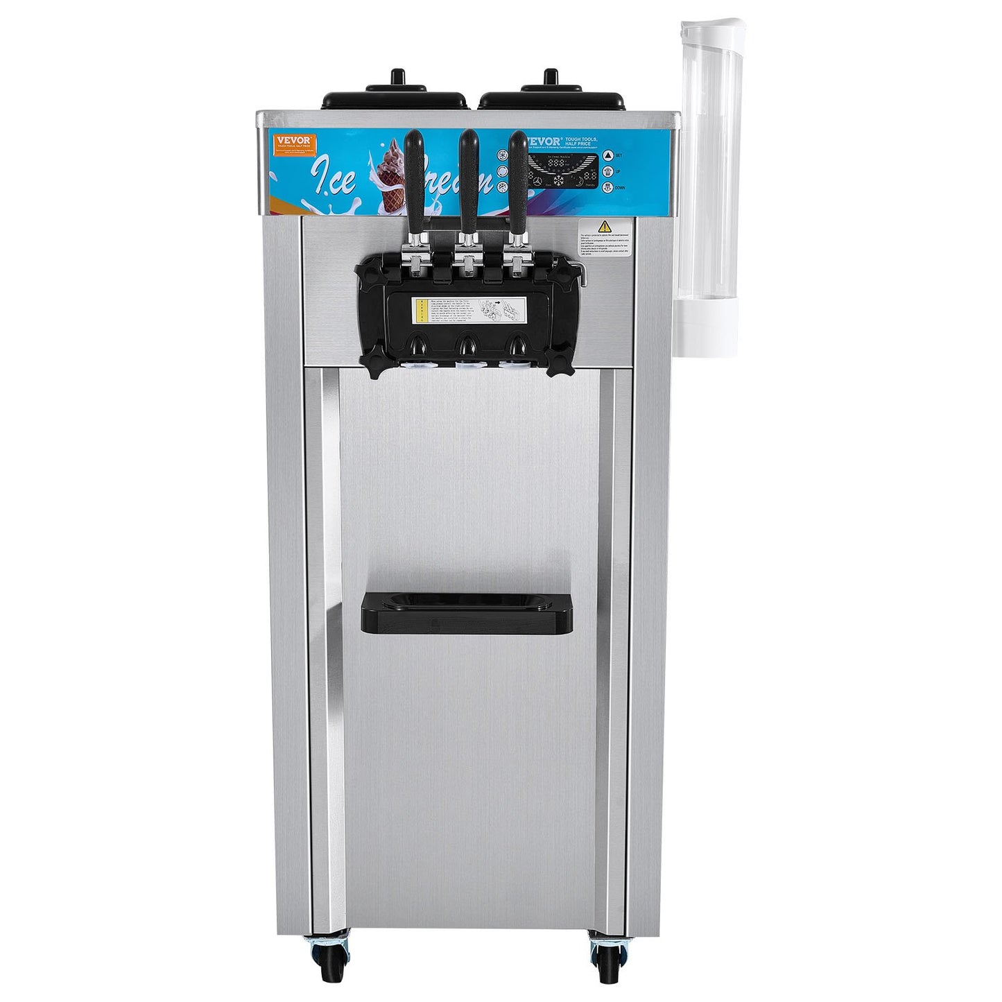 Máquina de Gelados Soft Serve Comercial 3 Sabores 1500W