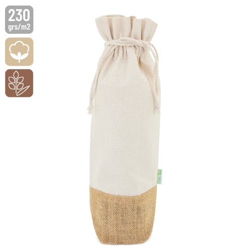 Bolsa de Vinho em Algodão e Juta Natural