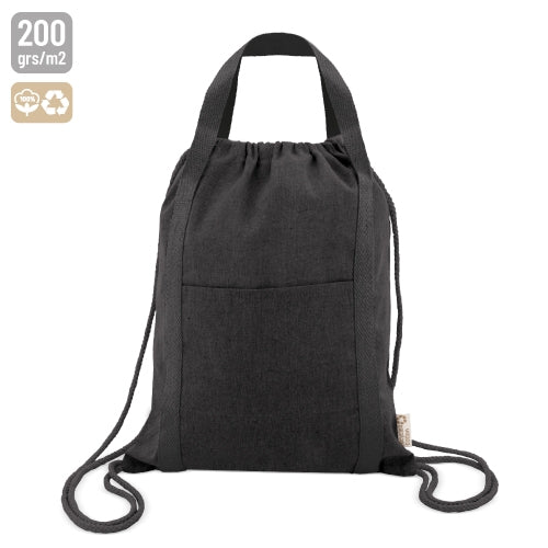 Mochila de Algodão Reciclado Yala Preta