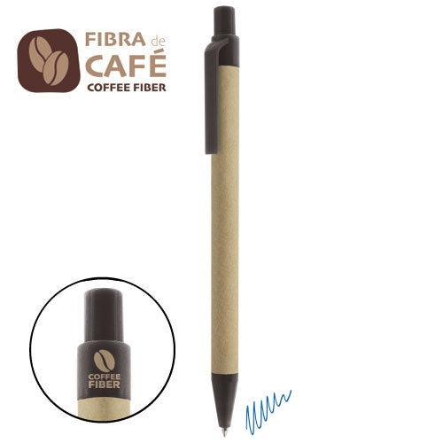 Esferográfica Cartão Reciclado e Fibra Café