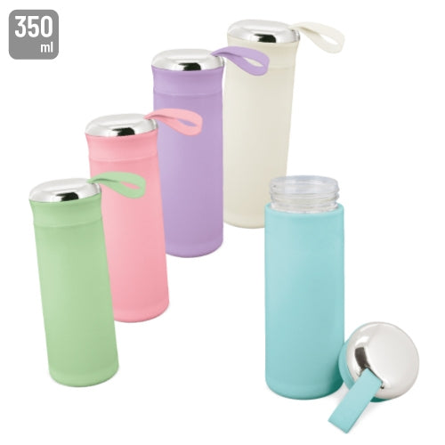 Garrafa de Cristal 350ml Cores Sortidas