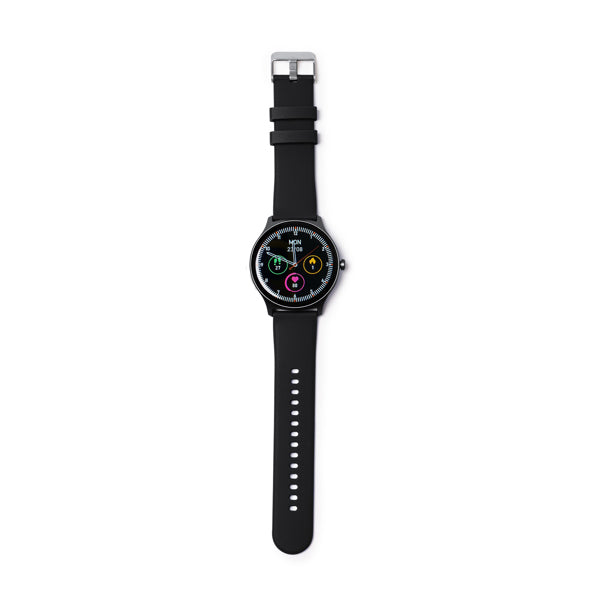 Relógio Inteligente com Pulseira de Silicone Preto