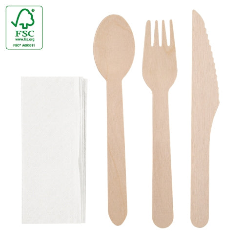 Conjunto de Talheres Madeira 4 Peças