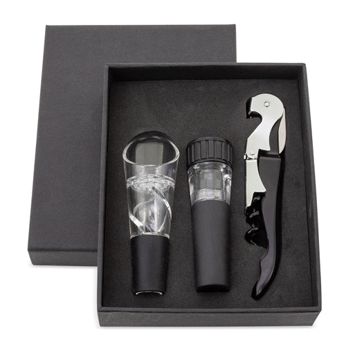 Conjunto de Vinho 3 Peças Aço Inoxidável