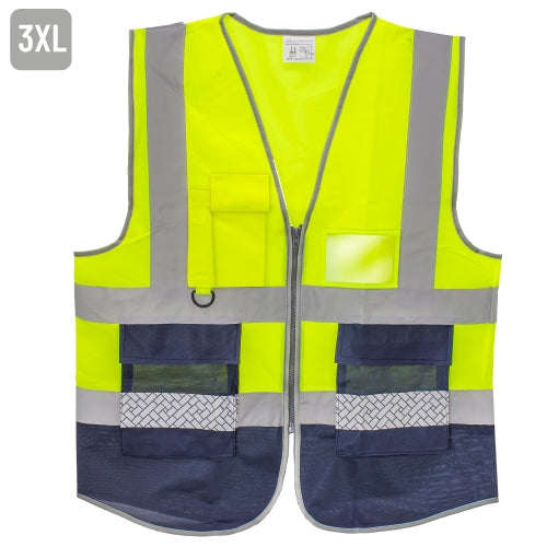 Colete Alta Visibilidade 3XL Amarelo e Marinho