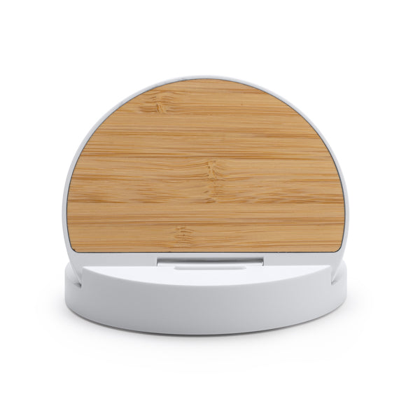 Carregador Sem Fios em Plástico ABS com Base em Bambu