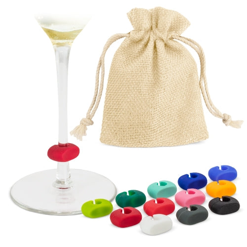 Conjunto 12 Marcadores de Silicone para Copos