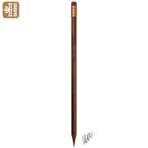 Lápis Redondo de Bambu com Borracha