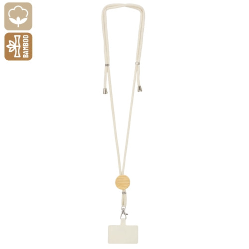 Lanyard Eco Algodão com Peça de Bambu