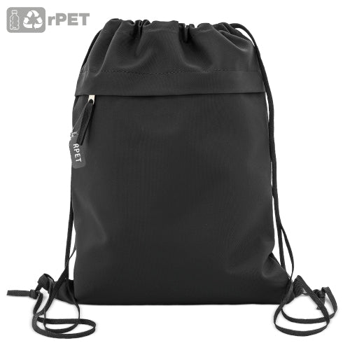Bolsa Mochila com Cordões e Bolso Frontal