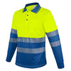 Polo Manga Longa com Bandas Reflectoras Amarelo Azul