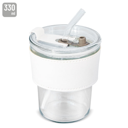 Copo 330 ml com Palhinha de Cristal