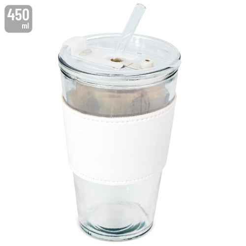 Copo 450 ml com Palhinha de Cristal