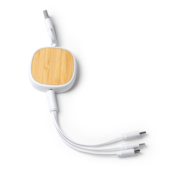 Carregador Sem Fios em Plástico ABS com Base de Bambu