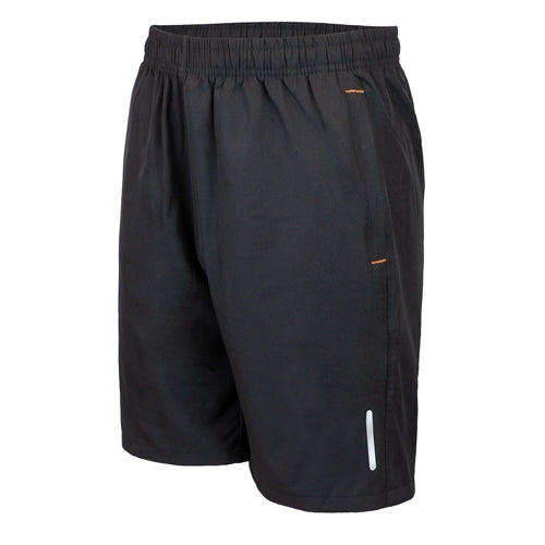 Calções Curtos de Poliéster e Spandex Preto