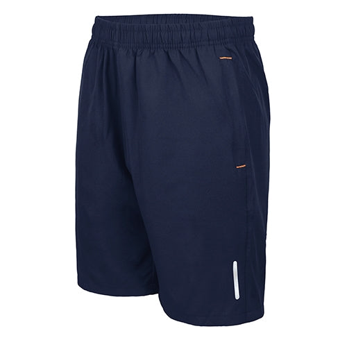 Calções Curtos de Poliéster e Spandex Azul Marinho