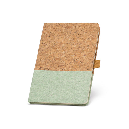 Bloco de Notas A5 em Cortiça e Linho com Folhas Pautadas