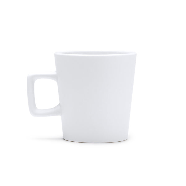Caneca de Cerâmica Branca 350ml com Alça Retangular