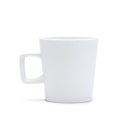 Caneca de Cerâmica Branca 350ml com Alça Retangular