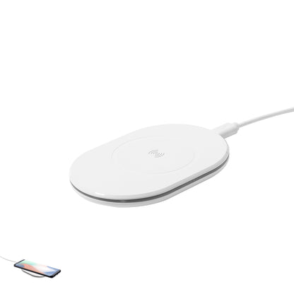 Carregador Sem Fios 10W com Design Oval e Sustentável