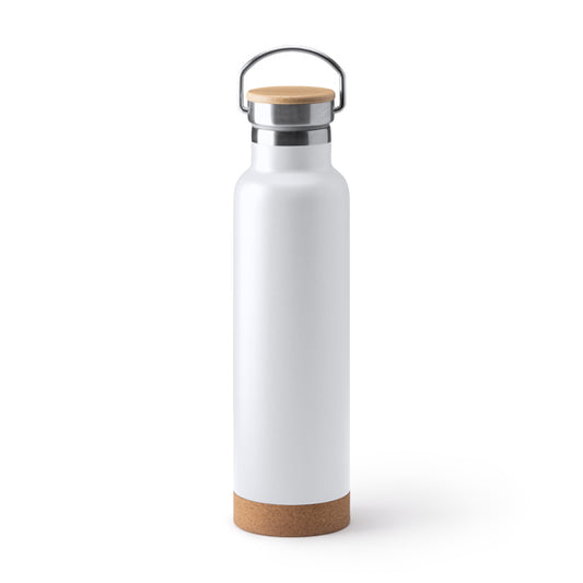 Garrafa de Água em Aço Inoxidável 500ml com Base de Cortiça