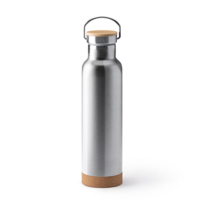 Garrafa de Água em Aço Inoxidável 500ml com Base de Cortiça