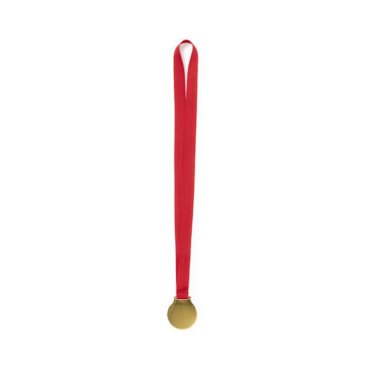 Medalha Maclein Dourada com Fita Vermelha Personalizável