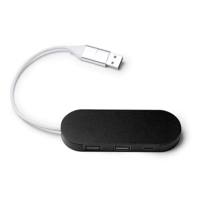 Adaptador USB em Plástico com 2 Portas USB-A e USB-C
