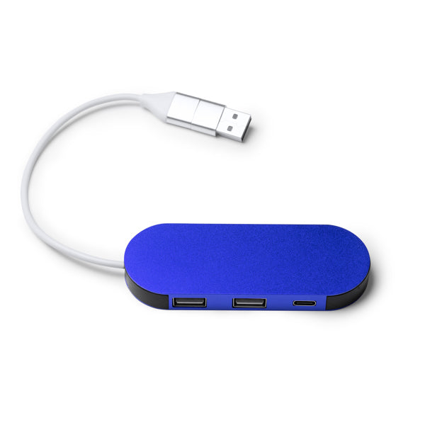 Adaptador USB em Plástico com 2 Portas USB-A e USB-C