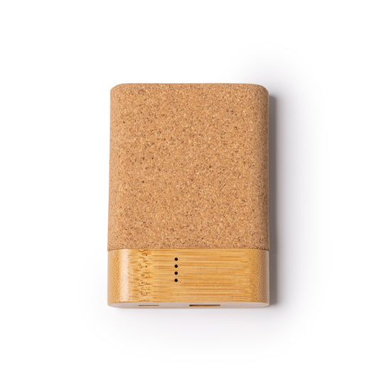 Powerbank em Alumínio 10000mAh com Acabamento em Cortiça