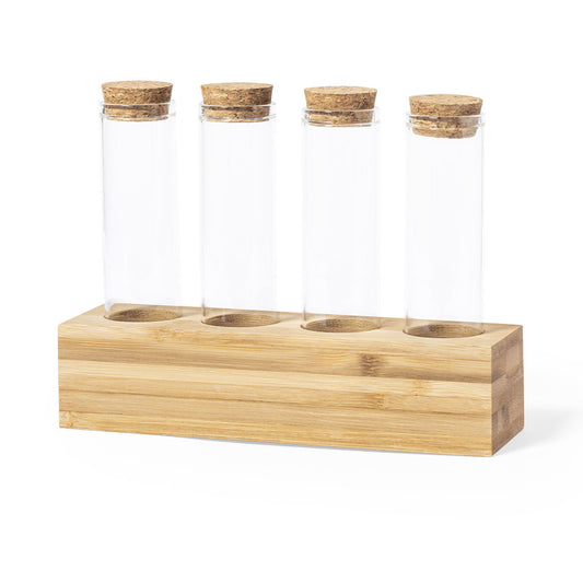 Conjunto de Especiarias Nature com Suporte em Bambu