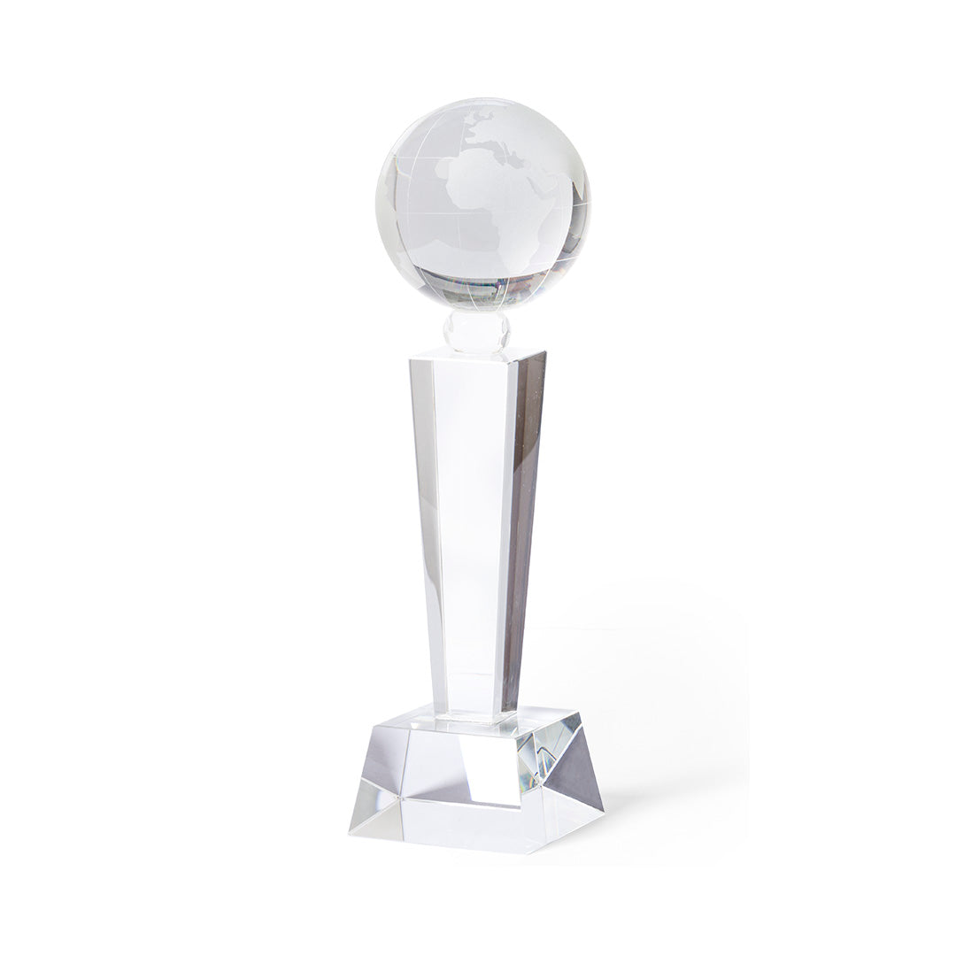 Troféu de Vidro Espesso com Design Mundo