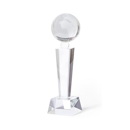 Troféu de Vidro Espesso com Design Mundo
