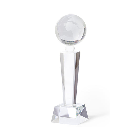 Troféu de Vidro Espesso com Design Mundo
