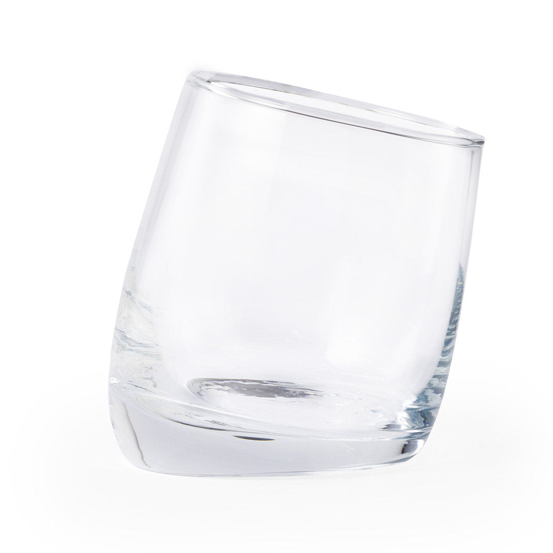 Vaso de Cristal Inclinado 320ml com Caixa Kraft