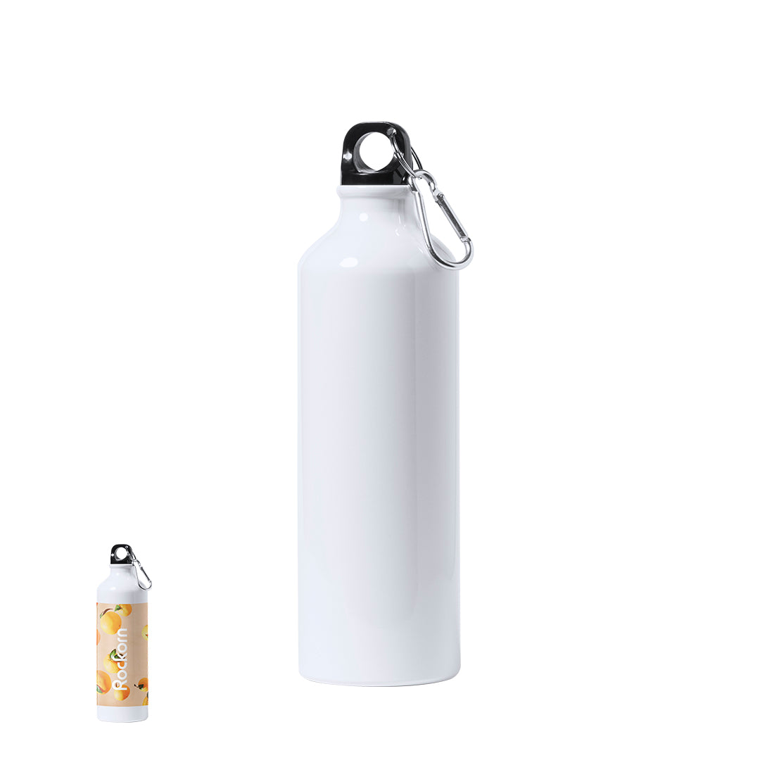 Bidão de Alumínio 800ml Branco com Mosquetão