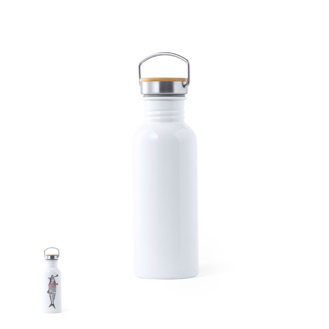Bidão Retro em Aço Inoxidável 750ml com Tampa de Segurança