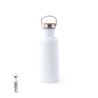 Bidão Retro em Aço Inoxidável 750ml com Tampa de Segurança