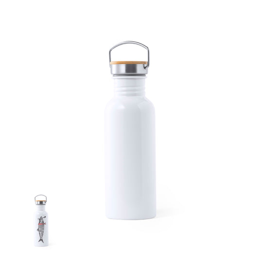 Bidão Retro em Aço Inoxidável 750ml com Tampa de Segurança