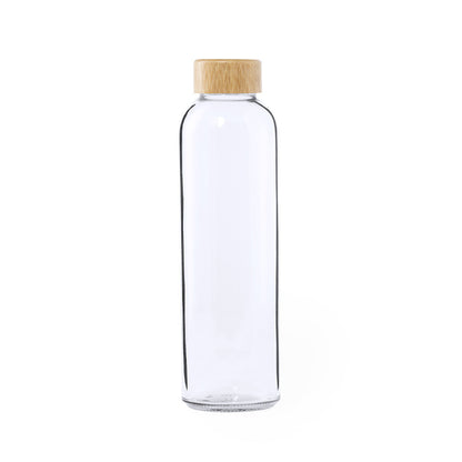 Garrafa de Vidro 500ml com Tampa de Bambu