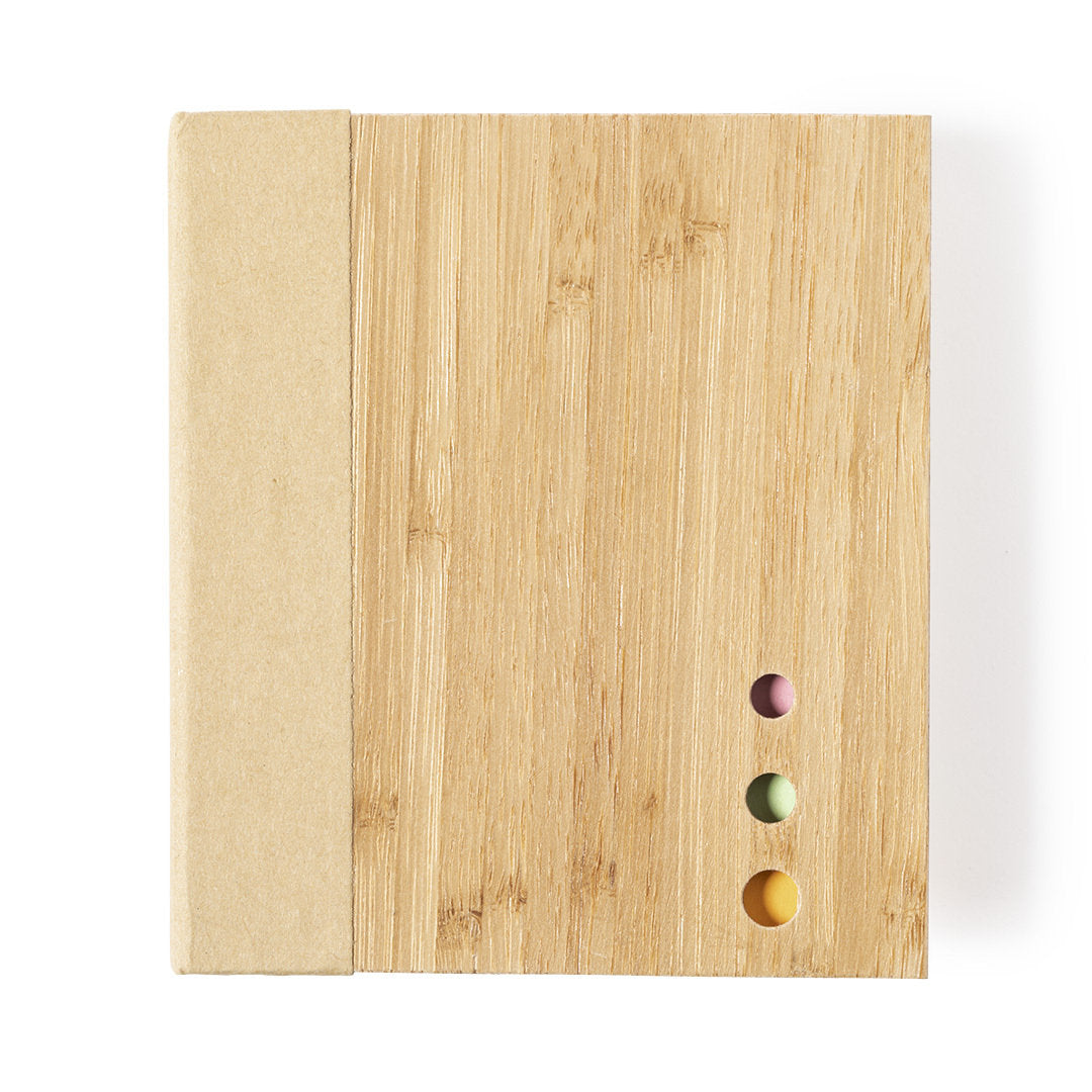 Porta-notas de Bambu com Notas Adesivas