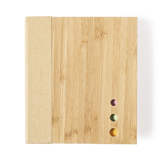 Porta-notas de Bambu com Notas Adesivas