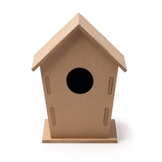Casa de Pássaros em MDF Natural com Abertura Frontal