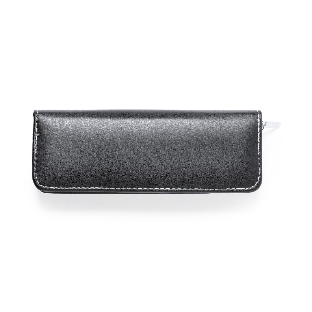 Set Premium Caneta e Roller Elegante Preto e Cromado