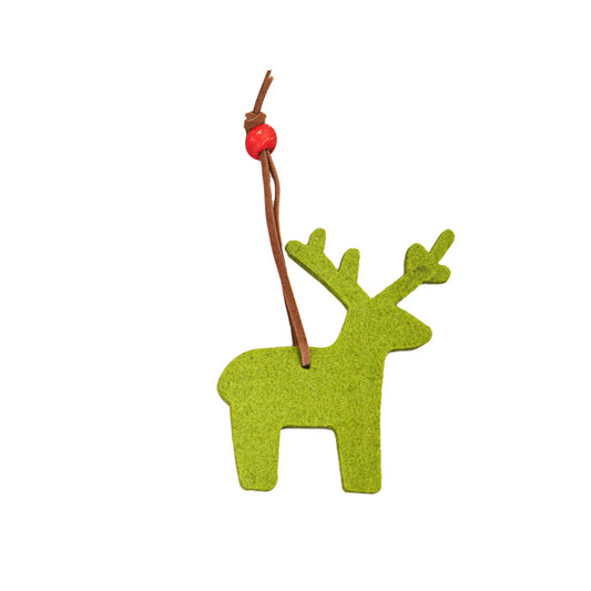 Etiqueta de Natal em Feltro Vermelho com Forma de Árvore